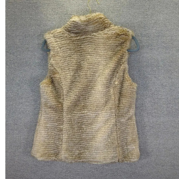 Keren Hart Faux Fur Leather Reversible Vest with Pockets Animal Print Size Small - Picture 4 of 16